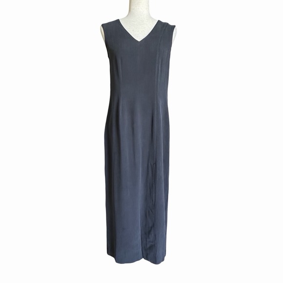 Tommy Bahama Dresses & Skirts - Tommy Bahama 100% Silk Maxi Shift Dress Sz 8 • Starlette Coal Minimalist Coastal